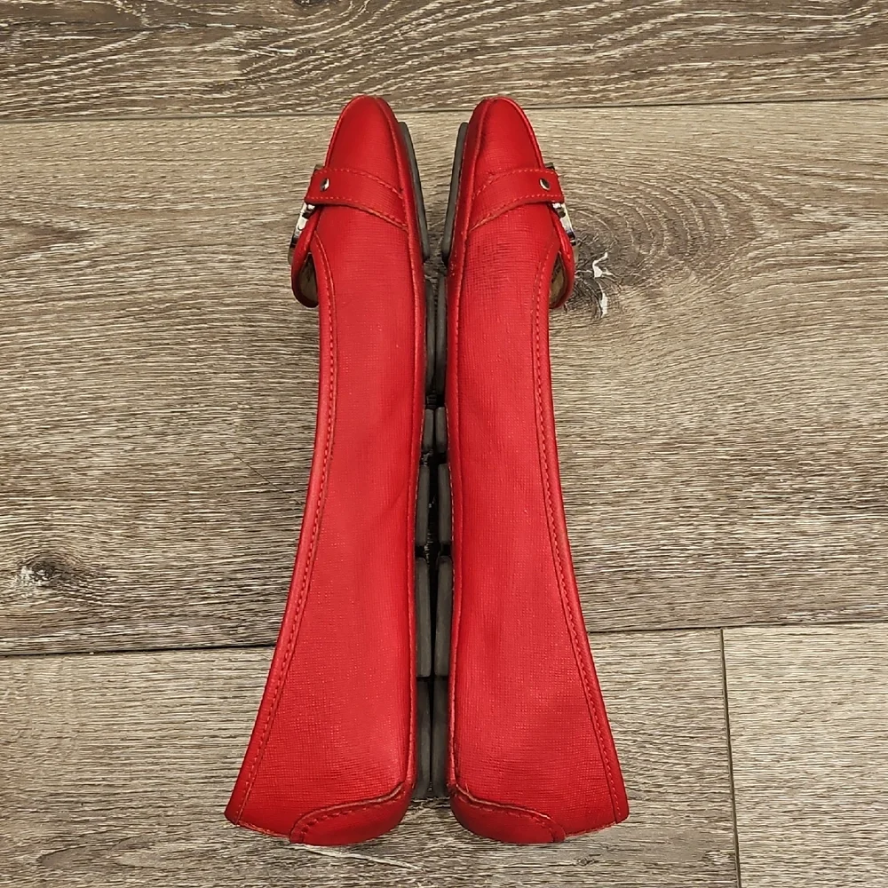 MICHAEL KORS Gorgeous Red Saffiano Leather Flats